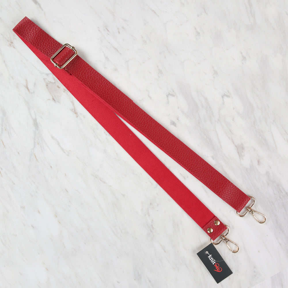 Knitme Sürgü Tokalı Çanta Askısı 130x3 cm Kırmızı BA-0004